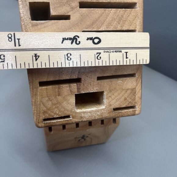 JA Henckels Knife Block 16 Slot Zwilling Wooden Knife Holder Bamboo Solid - Picture 8 of 9